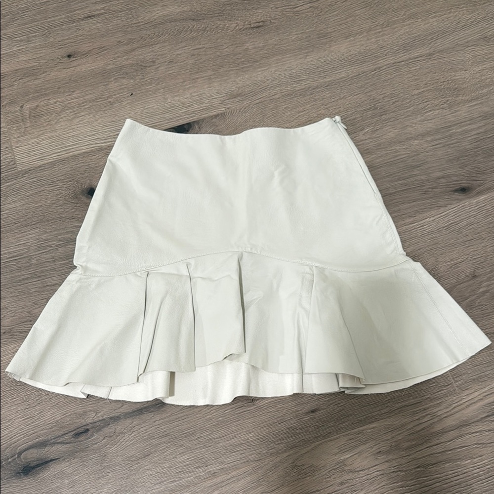 Zara Leather Cream Skirt!